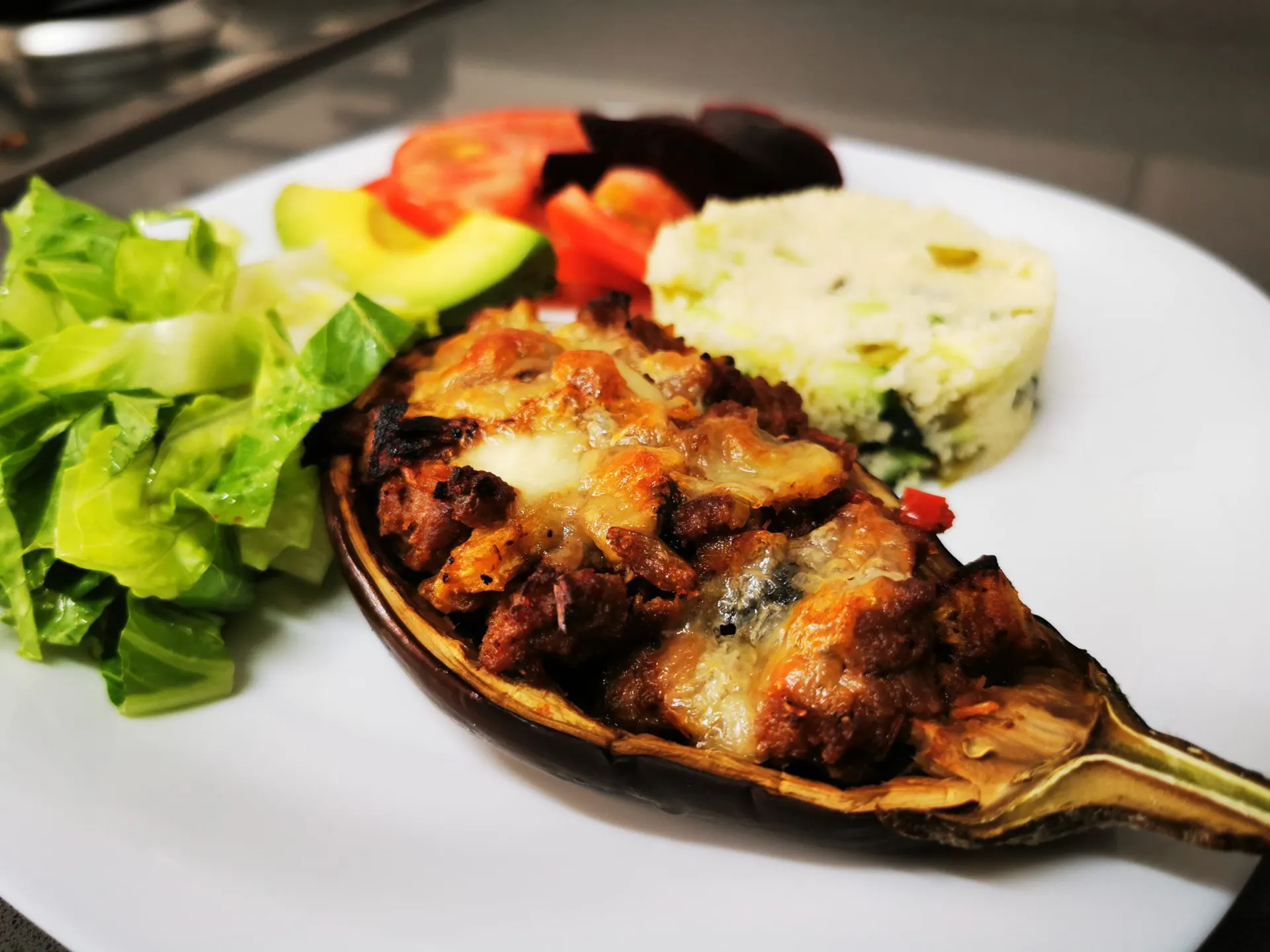 Berenjenas rellenas con pollo